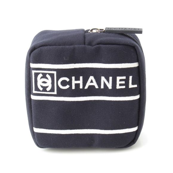 Chanel Sport Line Canvas Coco Mark Pouch Set Of 4 Tennis Balls Navy - Picture 1 of 10